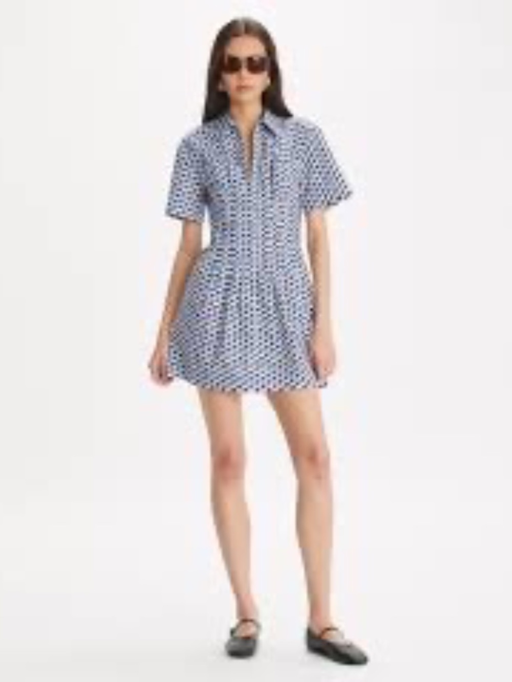NWT Tory Burch Printed Poplin Dress - Blue Candy Dot Size 2